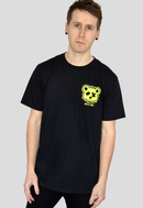 Dead Bear Society Paint Black T-shirt front print blue yellow pink