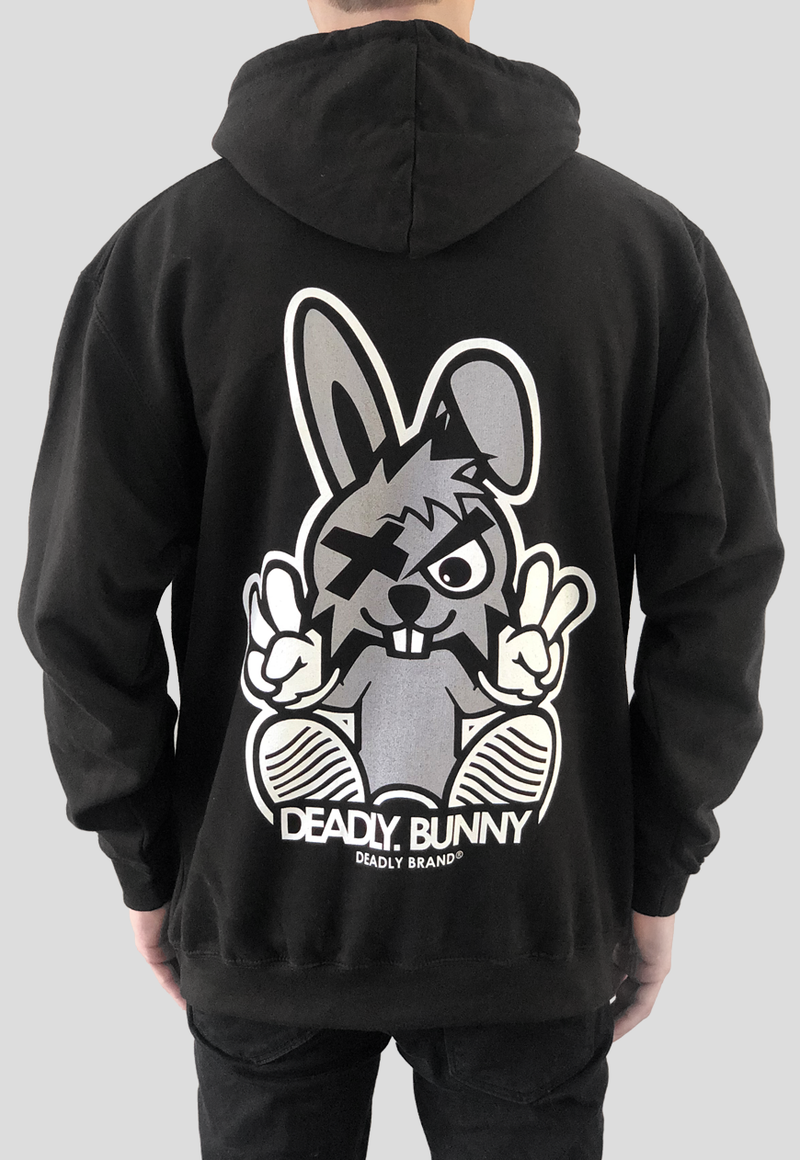 Deadly Brand Bunny Rabbit Pull Over Hoodie Back print