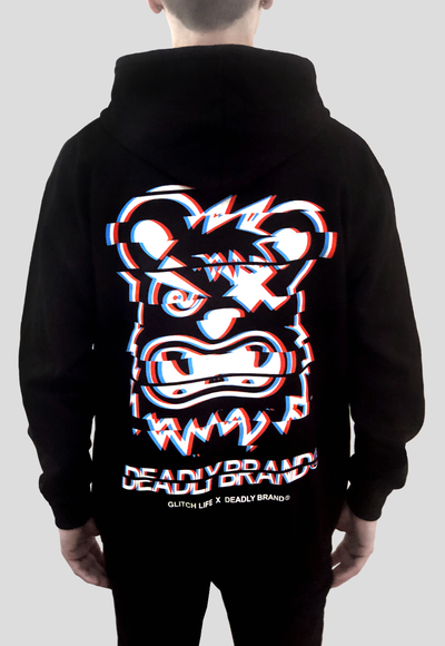 DEADLY BRAND® X GLITCH LIFE hoodie back print