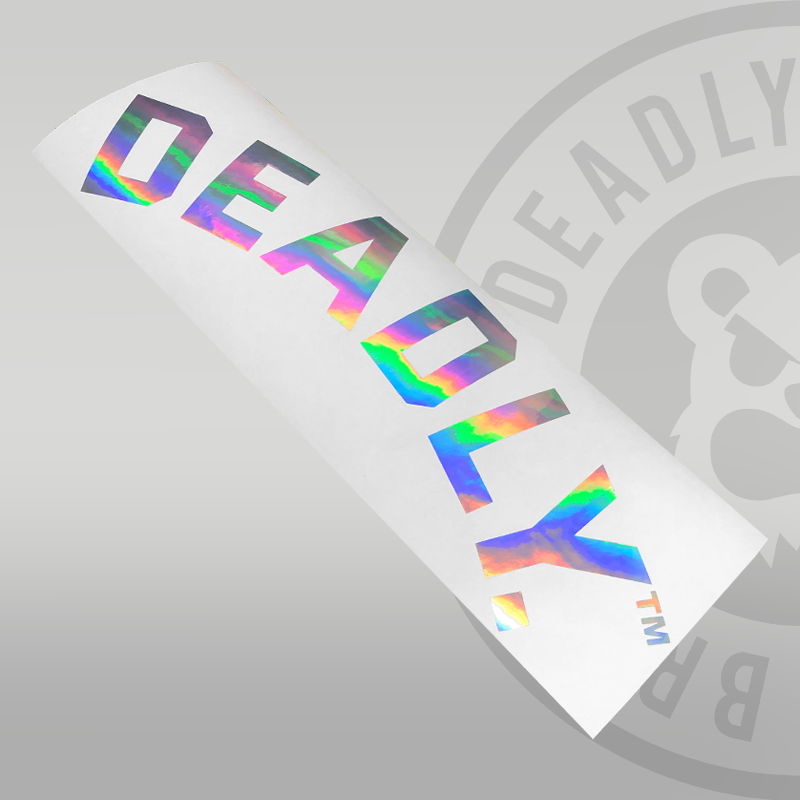 DEADLY. Curved Rear Windscreen Sticker - Medium 28cm