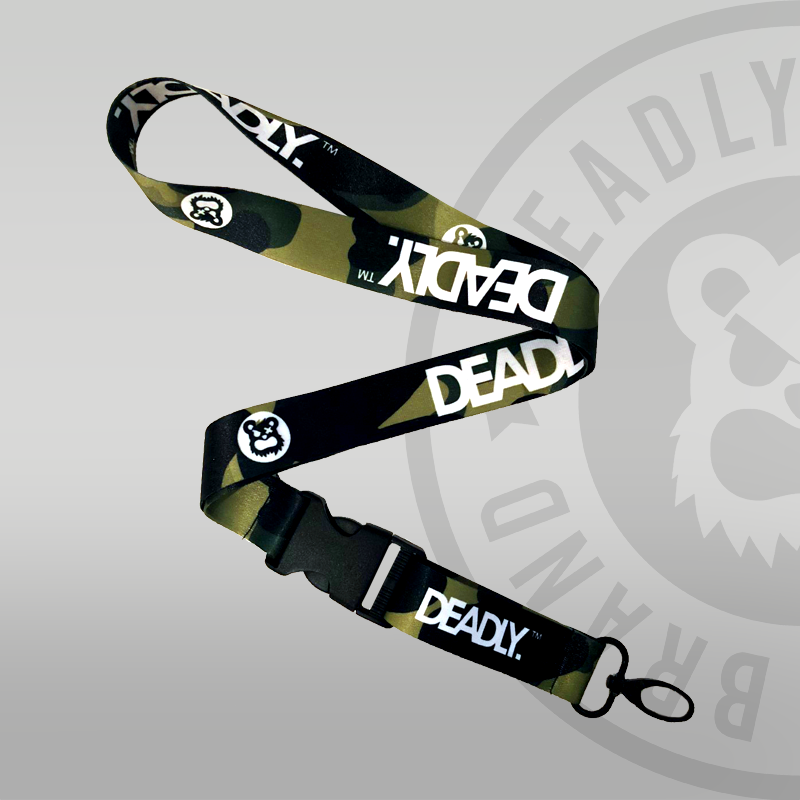 Deadly Brand Clothing Deadly Camo Camouflage Lanyard green