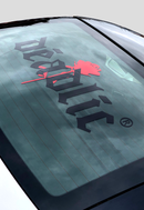 DEADLIC® Rose Rear Windscreen Sticker Black - Large 58cm