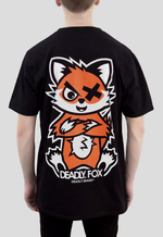 DEADLY. FOX T-shirt by DEADLY BRAND oversize back print orange and white