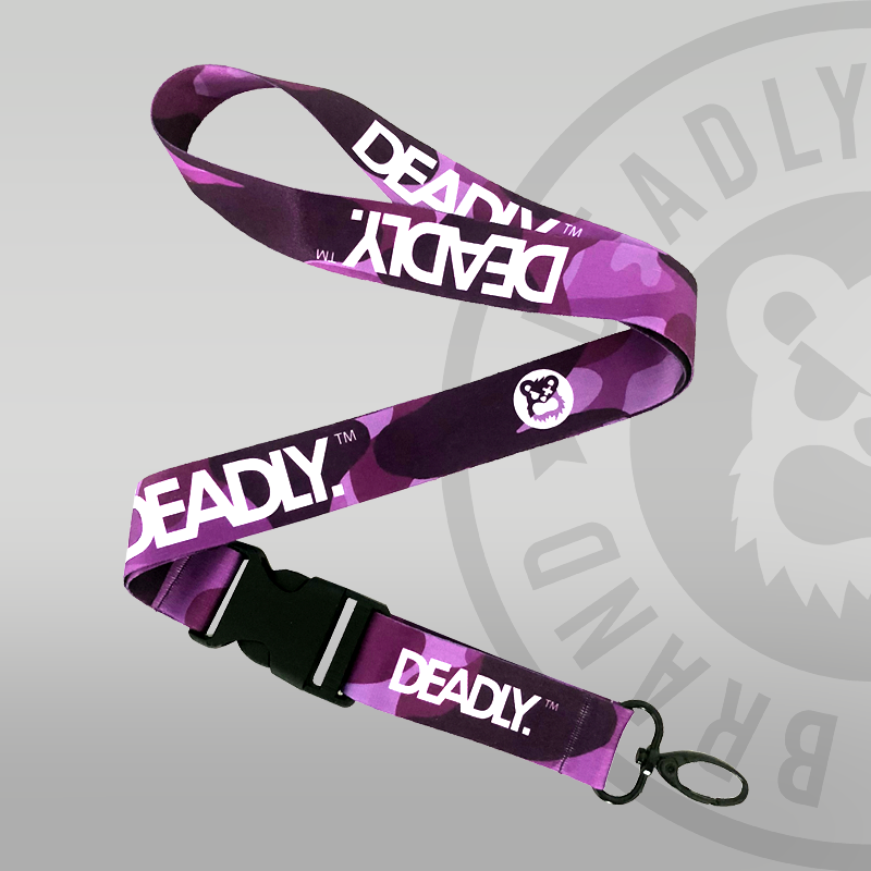 Deadly Brand Clothing Deadly Camo Camouflage Lanyard purple